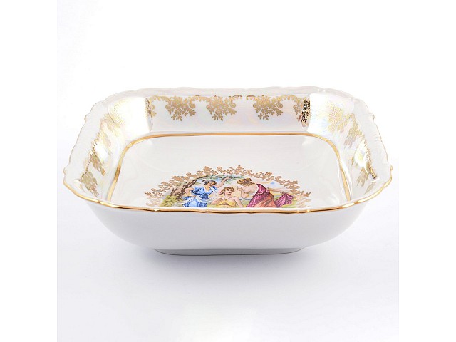 Салатник квадратный 25 см Мадонна перламутр Корона Queens Crown