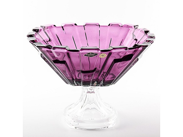 Фруктовница на ножке 31 см фиолетовая Bolero BOHEMIA TREASURY