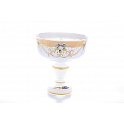 Конфетница белая с цветком Bohemia Star Crystal 16 см