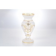 Ваза для цветов на ножке Star Crystal золотой узор 30 см