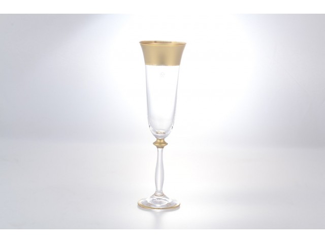 Набор фужеров для шампанского 190 мл Анжела Матовая полоса AS Crystal 6 шт
