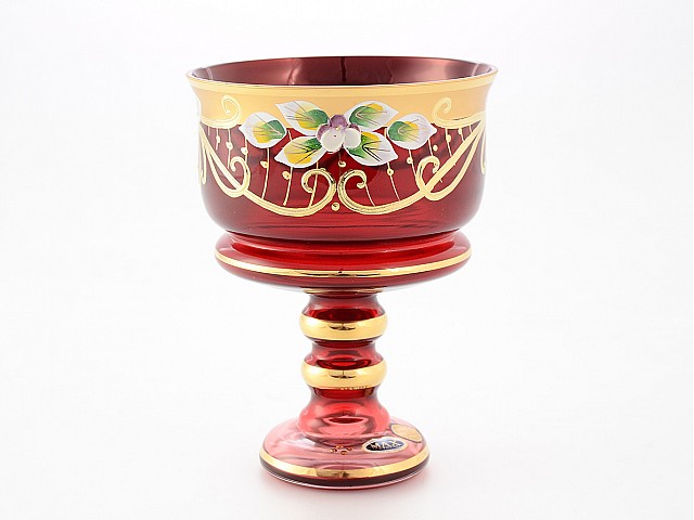 Конфетница красная Star Crystal 13 см 37497