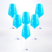 Набор бокалов для вина 250 мл 6 шт Sandra голубые