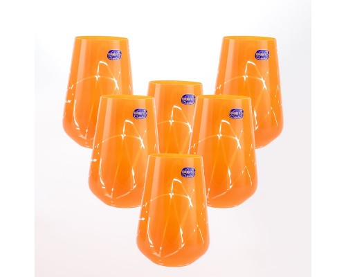 Набор стаканов для воды Кристалекс оранжевые 380 мл
