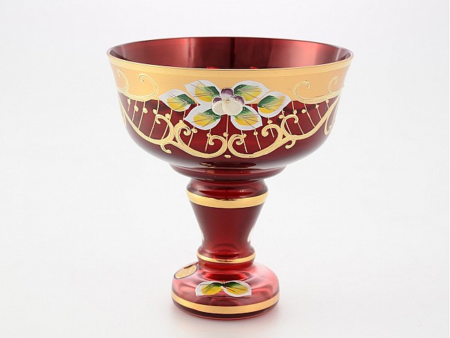 Конфетница 13 см красная Star Crystal