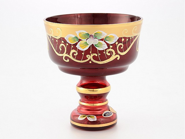 Конфетница 13 см Лепка красная Star Crystal 37640