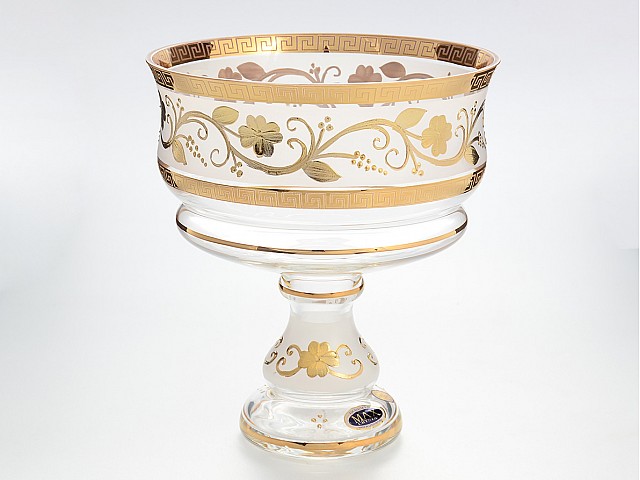 Конфетница 20 см Смальта золотые цветы Star Crystal 37654