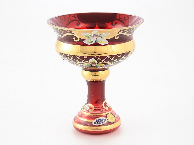 Конфетница 13 см Лепка красная Star Crystal 37658
