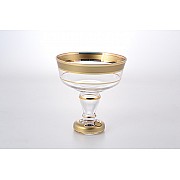 Конфетница прозрачная с золотом 13 см Star Crystal