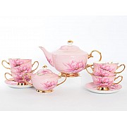 Чайный сервиз Розовый фарфор Royal Classics на 6 персон 14 предметов