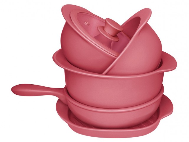 Набор посуды для приготовления розовый Oxford 5 предметов