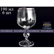 Набор бокалов для вина 190 мл Клаудиа Платина Crystalite Bohemia 6 шт