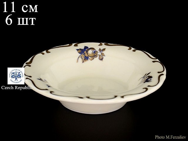 Набор розеток 11 см Анжелика Слоновая кость Золотая синяя роза MZ