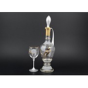Набор бокалов для вина с графином Тюльпан NB-Arte Bohemia Crystal 7 предметов