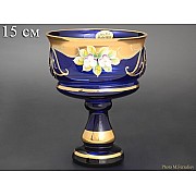 Конфетница 15 см Bohemia Лепка Синяя B-L