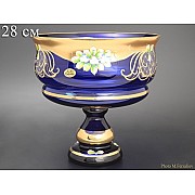 Конфетница 28 см Bohemia Лепка Синяя B-L