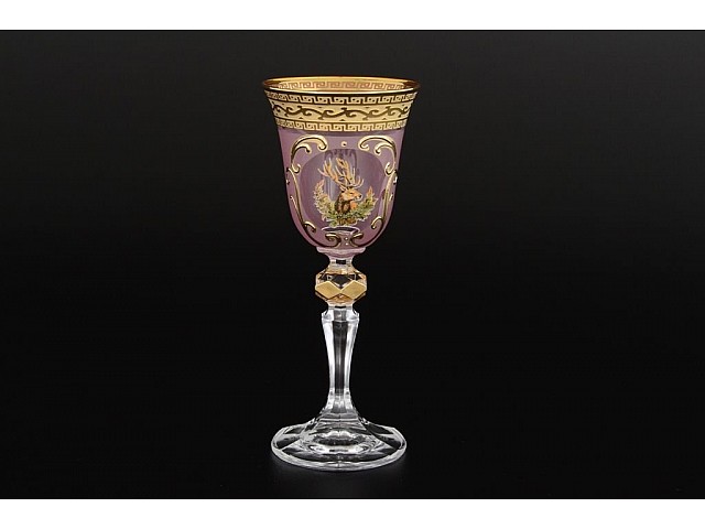 Набор рюмок для водки 60 мл Кристина Охота розовая U-R Bohemia