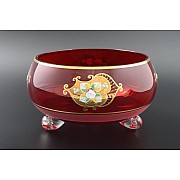 Фруктовница тройножка 21 см Красный NB-Arte Bohemia Crystal