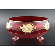 Фруктовница тройножка 25 см Красный NB-Arte Bohemia Crystal
