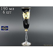 Набор фужеров для шампанского 190 мл Черный NB-Arte Bohemia Crystal 6 шт