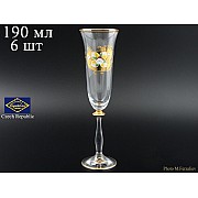 Набор фужеров для шампанского 190 мл Прозрачный NB-Arte Bohemia Crystal 6 шт