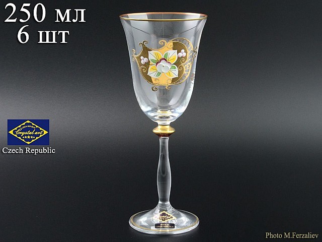 Набор бокалов для вина 250 мл Прозрачный NB-Arte Bohemia Crystal 6 шт