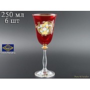 Набор бокалов для вина 250 мл Красный NB-Arte Bohemia Crystal