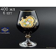 Набор бокалов для бренди 400 мл Черный NB-Arte Bohemia Crystal 6 шт