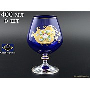 Набор бокалов для бренди 400 мл Синий NB-Arte Bohemia Crystal 6 шт