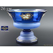 Конфетница 26 см на ножке Синий NB-Arte Bohemia Crystal