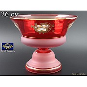 Конфетница 26 см на ножке Красный NB-Arte Bohemia Crystal