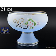 Конфетница 21 см на ножке Голубая NB-Arte Bohemia Crystal