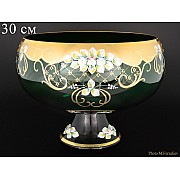 Фруктовница Лепка Зеленая B-L Bohemia 30 см