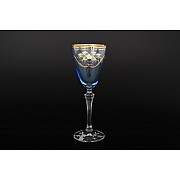 Набор голубых бокалов для вина 250 мл 6 штук Bohemia Crystal