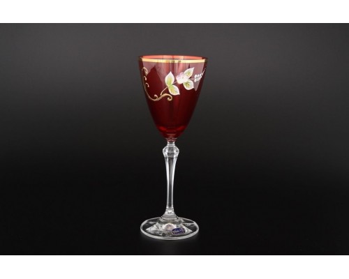Набор красных бокалов для вина 250 мл 6 штук Bohemia Crystal