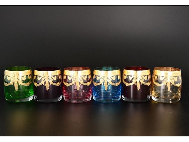 Набор стаканов Идеал Арлекино Золото Bohemia Crystal 290 мл 6 штук