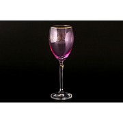 Набор бокалов для вина 250 мл Lilly Bohemia Crystal розовые 6 шт