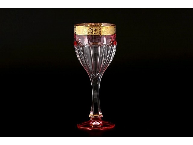 Набор бокалов для вина Bohemia Crystal Сафари розовый 6 шт
