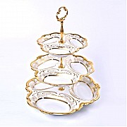 Горка-менажница Weimar Porzellan тройная 19х25 х31см Weimar Porzellan Симфония Золотая