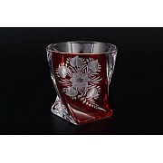 Набор красных стаканов для виски 320 мл Quadro E-S Bohemia Crystal