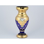 Ваза Лепка Синяя B-L Bohemia на ножке 30 см