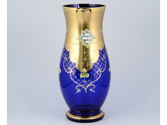Ваза для цветов 40 см Bohemia Лепка Синяя B-L