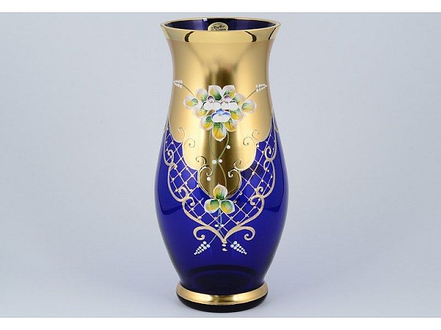 Ваза для цветов Лепка Синяя B-L Bohemia 30 см