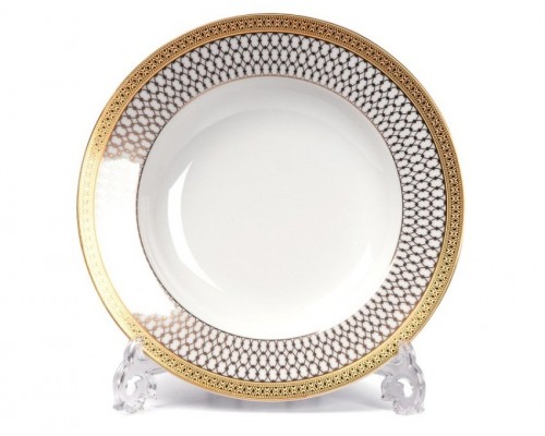 Набор глубоких тарелок 22 см Tunisie Porcelaine Tanit Victoire Or 1488
