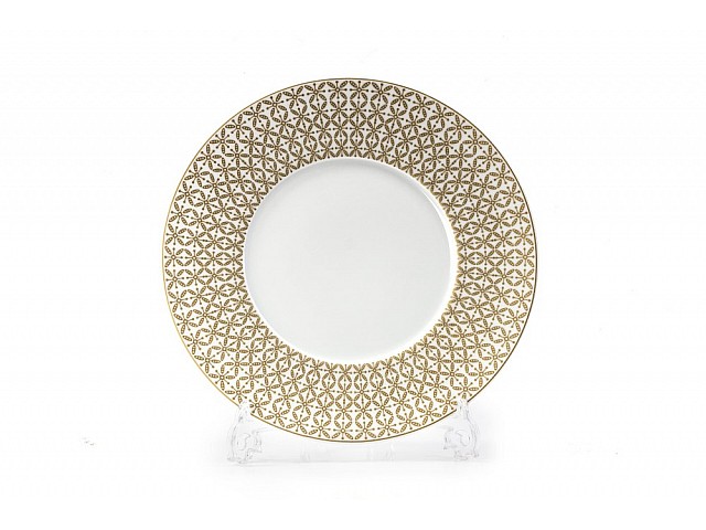 Тарелка 27 см Tunisie Porcelaine Золотой Ажур