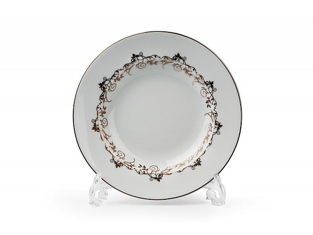 Набор тарелок глубоких Tunisie Porcelaine Mimosa Lierre Or 947 22 см на 6 персон