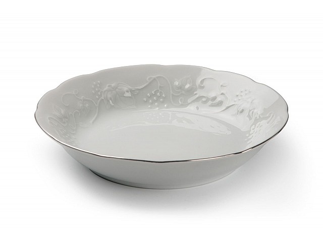 Тарелка суповая 19 см Tunisie Porcelaine Vendange Filet Platine