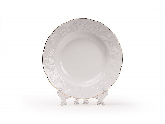 Тарелка глубокая Tunisie Porcelaine Vendange Filet Or 22 см