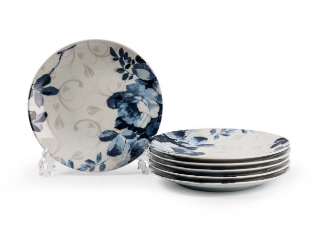 Набор десертных тарелок 21 смTunisie Porcelaine Monalisa Jardin Bleu 1780 Набор десертных тарелок 21 смTunisie Porcelaine Monalisa Jardin Bleu 1780