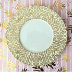 Тарелка 27 см Tunisie Porcelaine Золотой Ажур
